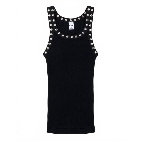 NEW RE/DONE studded rib tank top in black - Picture 3 of 6